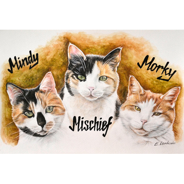 Portraits of Mischief, Mindy and Morky